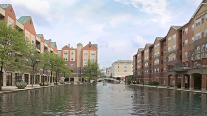 Foto auf Acrylglas Kanal Canal Indianapolis Indiana, waterfront living, town homes.