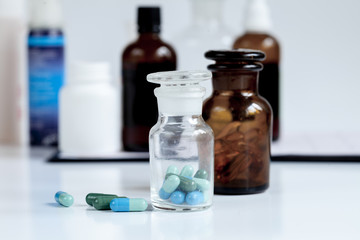 bottled pills in doctor's office no one