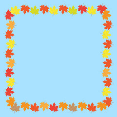 Obraz premium Autumn Frame With Maple Leaves Over White Background. Vector Illustration.
