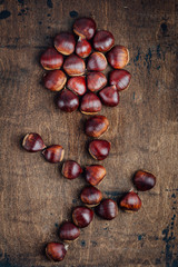 Castagne a forma di fiore dall'alto