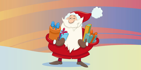 greeting card with santa claus