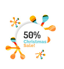 Abstract Christmas sale banner design with blank space