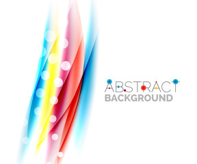 Blurred color waves, lines. Vector abstract background template