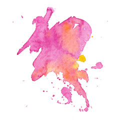 Colorful abstract watercolor texture with splashes and spatters. Modern creative watercolor background for trendy design.