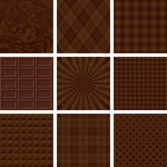 茶色　バレンタイン　広告背景　9種