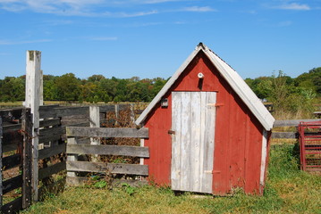 Farming red building red barn