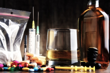 addictive substances, including alcohol, cigarettes and drugs