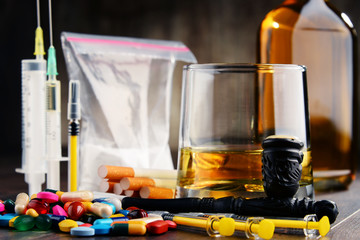addictive substances, including alcohol, cigarettes and drugs