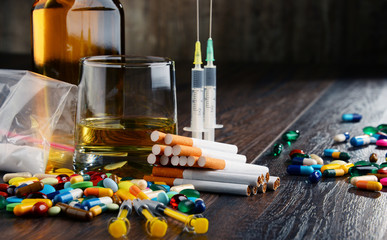 addictive substances, including alcohol, cigarettes and drugs