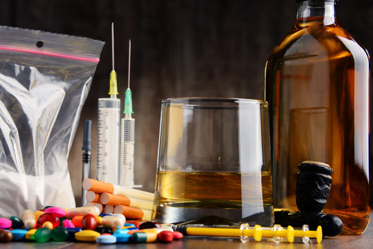 addictive substances, including alcohol, cigarettes and drugs