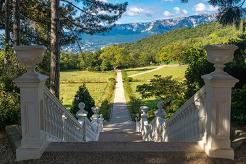Beautiful staircase in Massandra Palace park