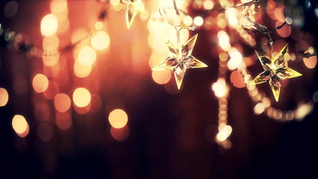 Christmas and New Year decoration. Abstract blinking holiday background. Full HD 1080p video