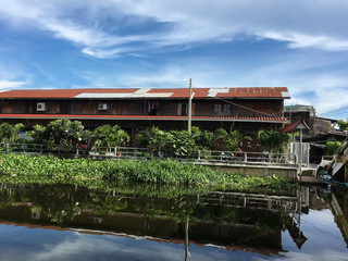 The local village along the river in Thailand