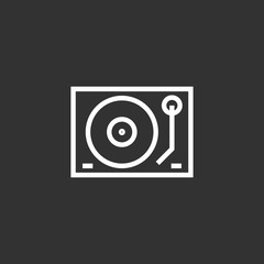 Dj mixer icon vector, clip art. Gramophone vector symbol. Also useful as logo, web UI element, silhouette and illustration.
