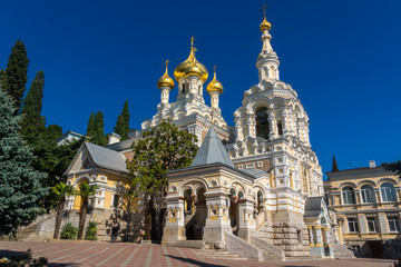 Fototapeta na wymiar St. Alexander Nevsky Cathedral in Yalta