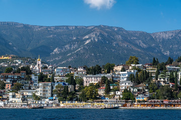Fototapeta na wymiar View of Massandra Beach in Yalta