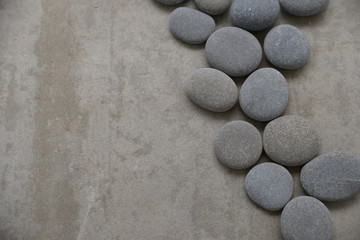 Fototapeta na wymiar set of pile of stones on gray background 