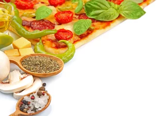 Foto op Canvas Delicious pizza on white background © Africa Studio