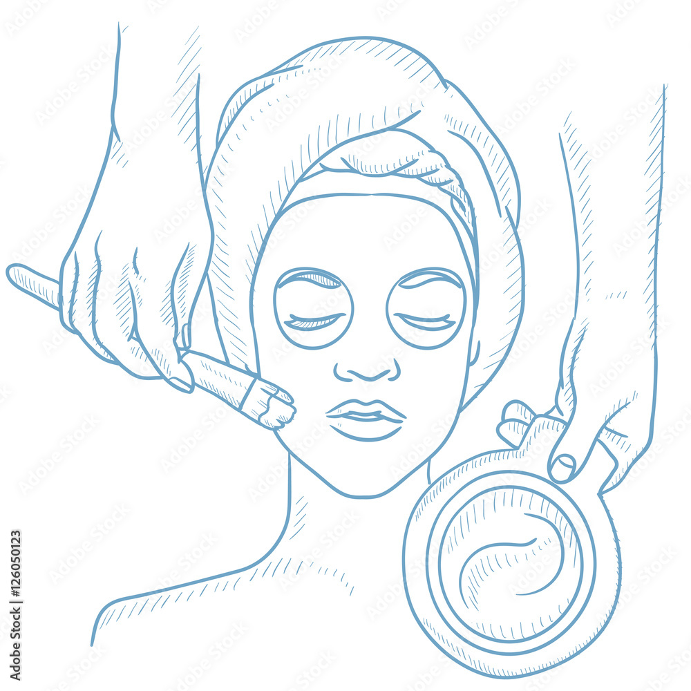 Wall mural woman in beauty salon during cosmetology procedure