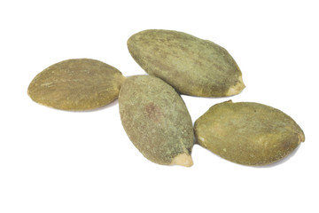 Fototapeta na wymiar Dried pumpkin seeds isolate on white 