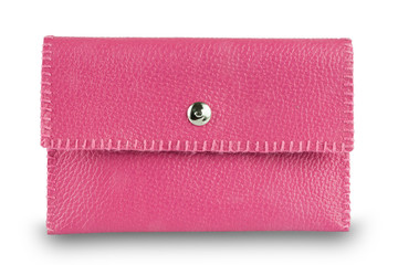 Pink wallet isolated on whiteground