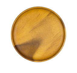 Wooden dish isolated on white background