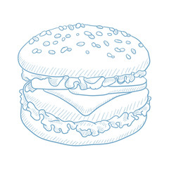Delicious and appetizing hamburger