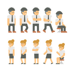 Fototapeta premium Flat design business people set