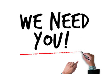 WE NEED YOU!  figure pointing with finger to you