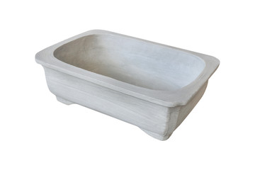 cement flowerpot isolated on white