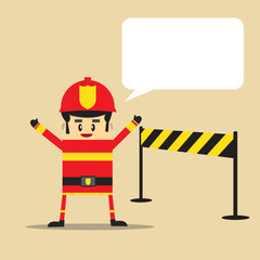 fireman kid. firefighter profession. Vector illustration