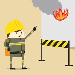 fireman kid. firefighter profession. Vector illustration