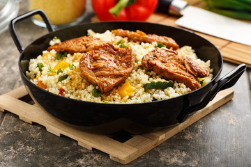 Cous cous mit Soja-Medaillons - Cous Cous with soy medaillons