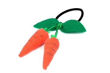 Carrot hair band isolated on white background