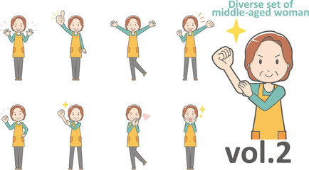 Diverse set of middle-aged woman , EPS10 vector format vol.2