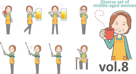 Fototapeta premium Diverse set of middle-aged woman , EPS10 vector format vol.8