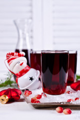 Transparent drink of pomegranate