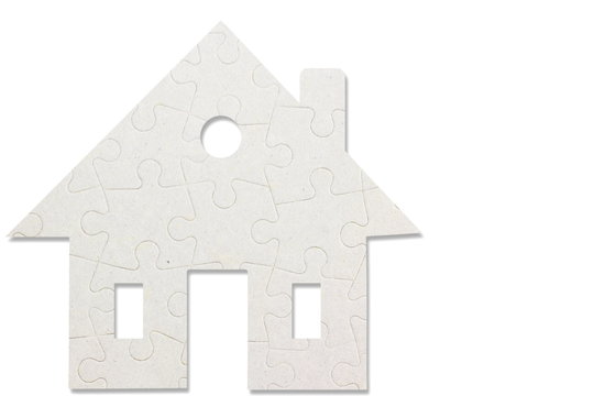  Jigsaw Puzzle Pieces House Icon Concept