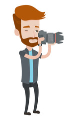 Photographer taking photo vector illustration.
