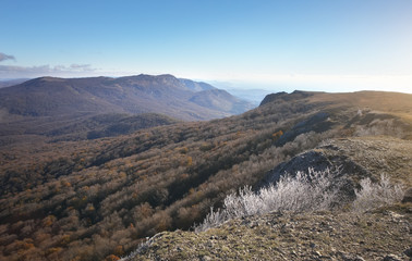 Top of the mountain in autumn. 