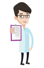 Doctor with clipboard vector illustration.