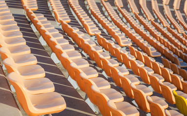 Fototapeta premium Empty seats at soccer stadium