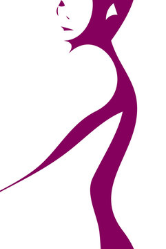 Abstract silhouette of a female ballet dancer