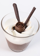 A cup of chocolate mousse