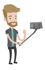 Man making selfie vector illustration.