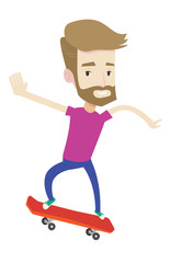 Man riding skateboard vector illustration.