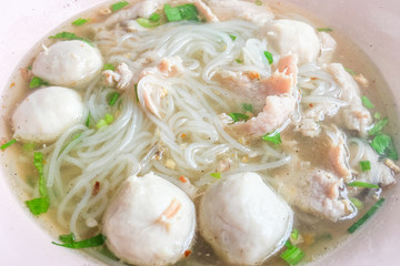 Thai Food Noodle pork ball