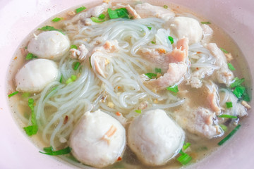 Thai Food Noodle pork ball