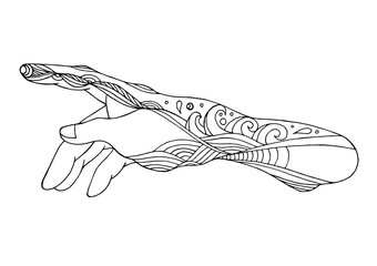 hands of god, vector hand drawn design illustration