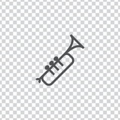 Trumpet icon vector, clip art. Also useful as logo, silhouette and illustration.